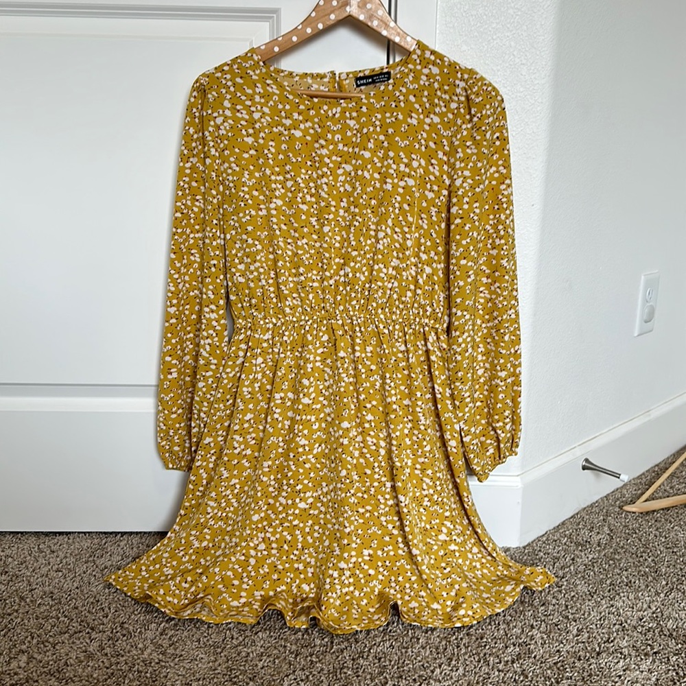 Long-Sleeve Floral Mini